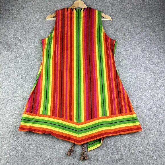 Roja Western Vest Jacket Womens M Vibrant Striped Serape Tassel Tie Southwestern - Picture 5 of 14